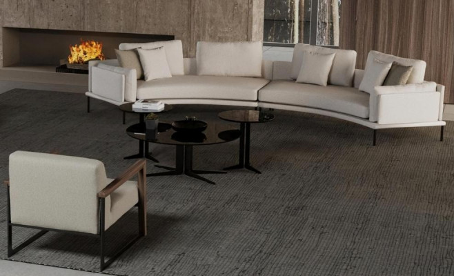 Pohovka s křeslem do obývacího pokoje Estetika komfortu v každé linii