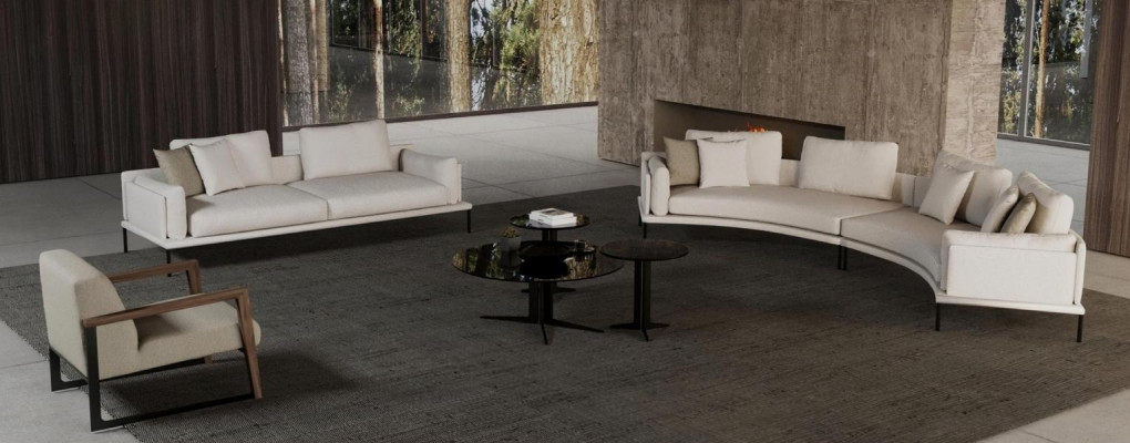 Elegantní moderní geometrie pohovky