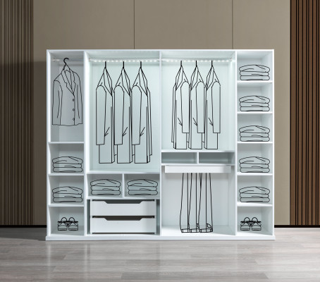 Kleiderschrank Schlafzimmer 255 cm modern großer Schrank