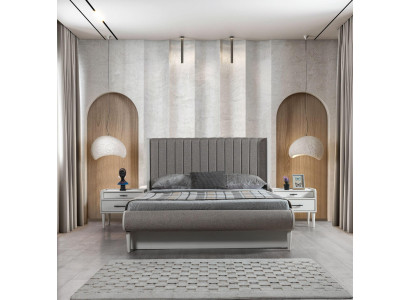 Elegantní 3-dílná nábytková souprava s postelí + 2 nočními stolky