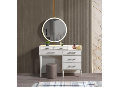 Moderní dřevěný toaletní stolek do ložnice se zrcadlem