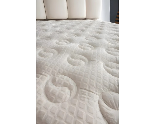 Elegantes weißes Bett mit Matratze in modernem Design