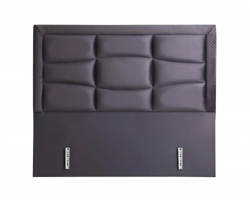 Nová šedá postel s matrací z textilu a dřeva