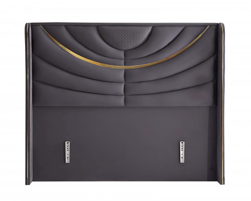 Elegantní šedá postel s matrací z látky a dřeva