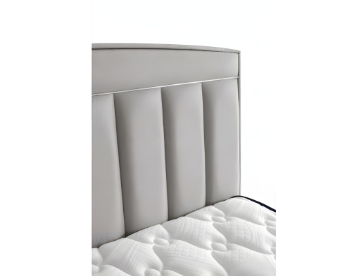 Modernes graues Bett mit Matratze aus Textil und Holz