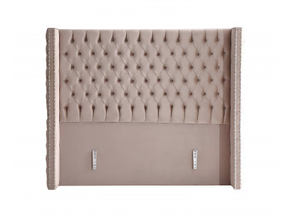 Elegantní postel s matrací v béžovém materiálu