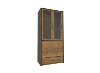 Vitrinenschrank Küchenbuffet Anrichte Vitrine Schublade Glas-Regale