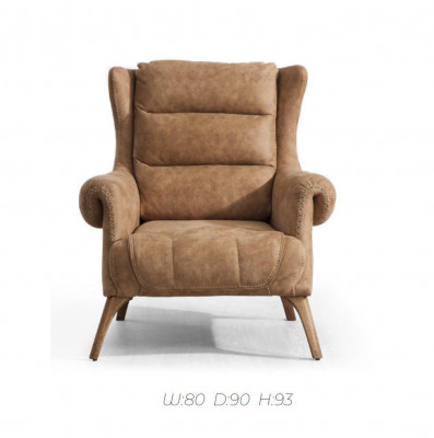Křeslo Luxus Klasický Jednosed Holz Beige Vrchní židle Obývací pokoj Nábytek Itálie
