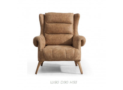 Křeslo Luxus Klasický Jednosed Holz Beige Vrchní židle Obývací pokoj Nábytek Itálie