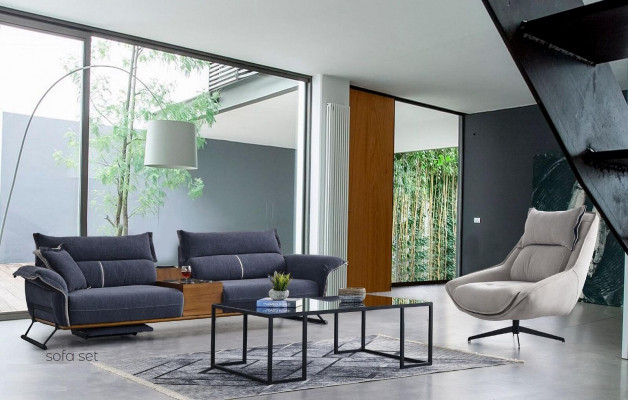 Otočný křeslo Luxus křeslo s ušima Loft nábytek Design židle Jednosed Sofa Couch