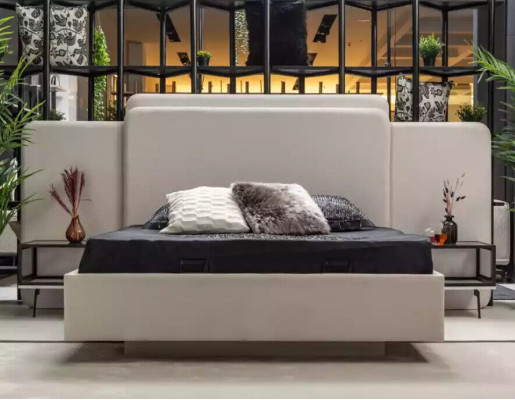 Ložnice postel 2x noční stolky luxusní komoda s designovým nábytkem 5 kusů