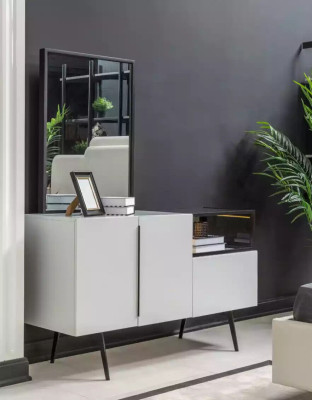 Ložnice postel 2x noční stolky luxusní komoda s designovým nábytkem 5 kusů