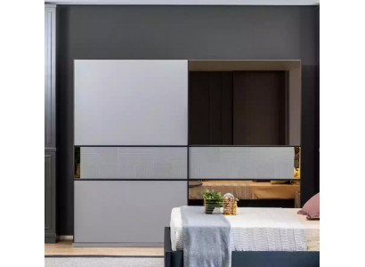 Šatní skříň Šatník Ložnice Šedé Dřevo Moderní Design šatní skříň