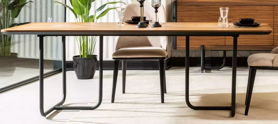 Nábytek Jídelní stoly 220x100 cm Luxusní jídelní stůl Dřevěný jídelní stůl