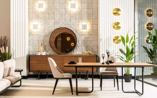 Nábytek Jídelní stoly 220x100 cm Luxusní jídelní stůl Dřevěný jídelní stůl