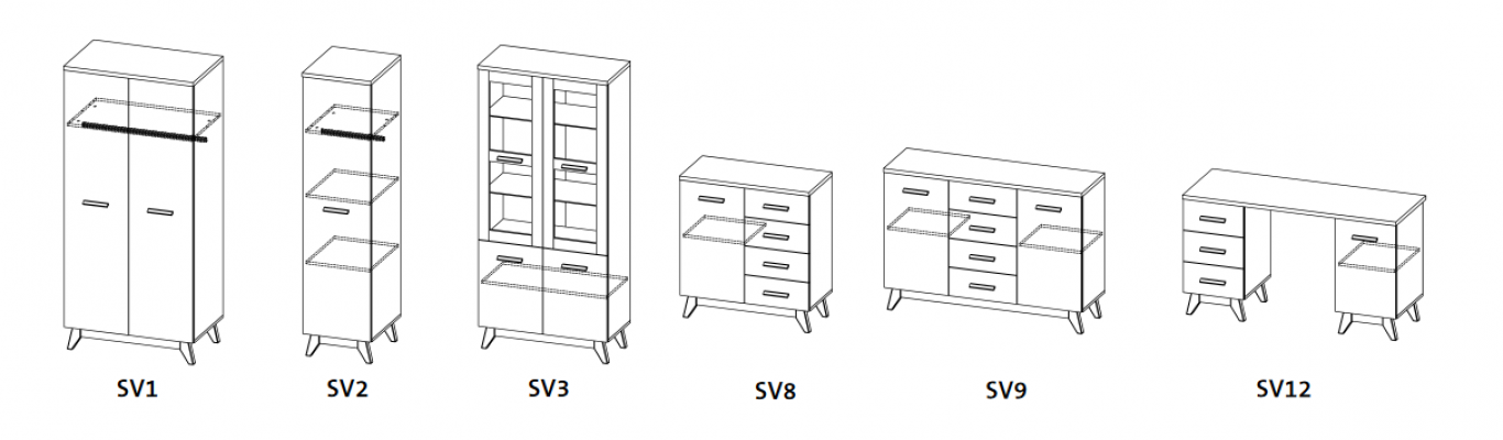 Wohnwand Wohnzimmer-Set Vitrine Lowboard Wandregal TV Tisch 5 tlgs Životní zeď Obývací sada Vitrína Nízký stolek Police televizoru Stůl 5 kusů