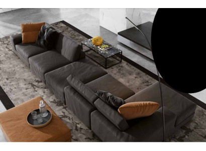Luxus rohová sedací souprava L tvaru Pohovka Pohovky Moderní obývací pokoj Textilní čalounění Design Roh Nový