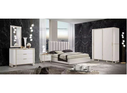 Postel 2x noční stolky komoda 6-dílná ložnice set design luxus nový
