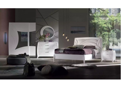 Ložnice sada Postel 2x Noční stolek Šatní skříň 6dílná design luxus