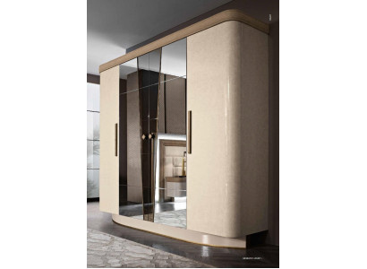 Šatník Skříň Zrcadlo Dřevo Nábytek Skříně Šatní Stojan Dřevo Itálie Nový