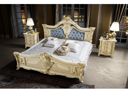 Postele Chesterfield nábytek kůže ložnice hotel barokní klasická postel luxus