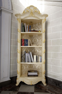 Skrýše Design Barokní styl Vitrína Bar Skříň Hmotný Regál Knihovna Dřevo