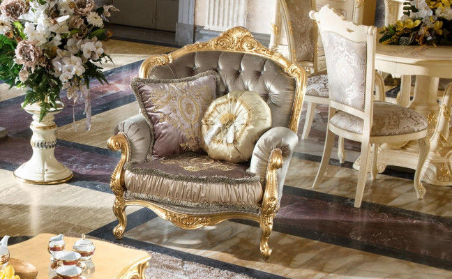Nábytek židle Nový art deco design Křeslo Textilie Obývací pokoj Lounge Luxusní design
