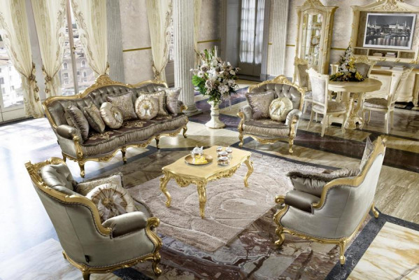 Nábytek židle Nový art deco design Křeslo Textilie Obývací pokoj Lounge Luxusní design