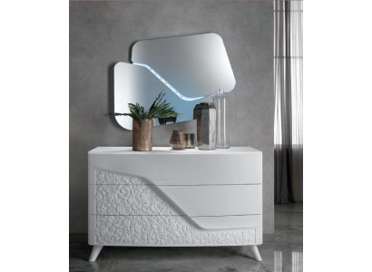 Luxus set 2 kusy komody zrcadlo komody drevo konzola moderni design bílý nový