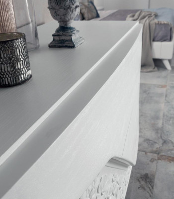 Luxus set 2 kusy komody zrcadlo komody drevo konzola moderni design bílý nový