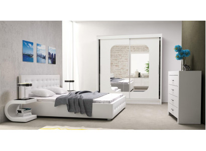 Ložnice Nastavit Design Nábytek 4 kusy moderní Luxus manželská postel 2x noční stolek