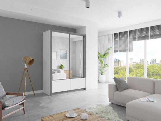 Nábytek Skříně Dřevo Bílá Design Šatní Skříň Designér Lesklý