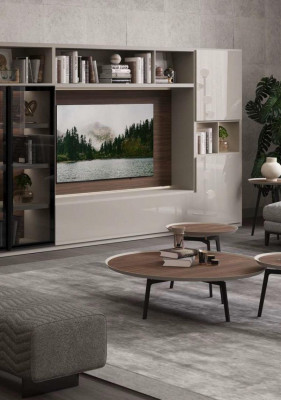 Stěna obýváku Moderní bílé obývací nábytek Luxusní nábytek z masařiny Vybavení