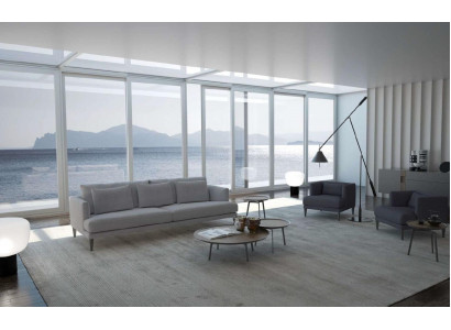 Šedá sestava sedací soupravy Sedačkové seskupení Luxusní nábytek Nový