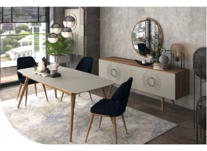 Jídelní sestava Luxus stůl se židlemi Moderní jídelní pokoj nábytek_SANITIZE_jejší jídelní set.