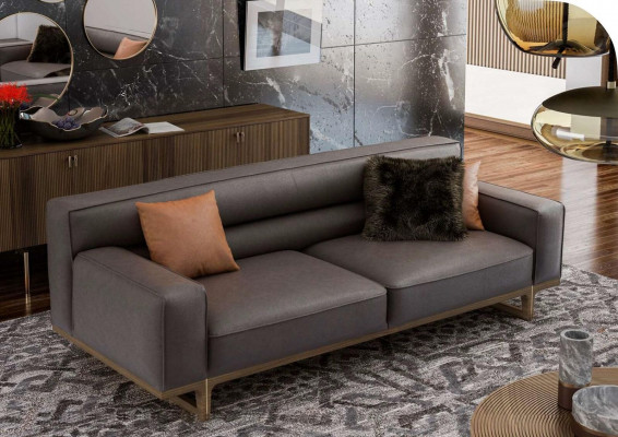 Šedá třísedák moderní luxusní pohovka obývací pokoj nábytek gauč do obývacího pokoje