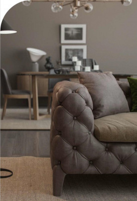 Chesterfield čtyřmístná pohovka Taupe Moderní pohovka Moderní nový obývací pokoj nábytek