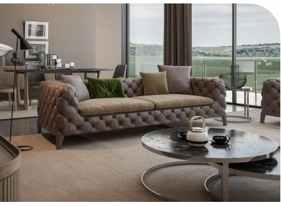 Tauper Chesterfield třísedák Luxus Moderní Sofa Styl Obývací pokoj nábytek