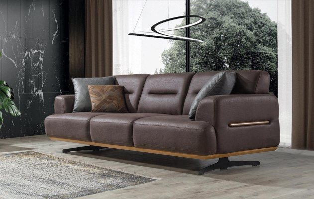 Sofa 3 sitzer + křeslo obývací pokoj kůže nábytek luxusní set