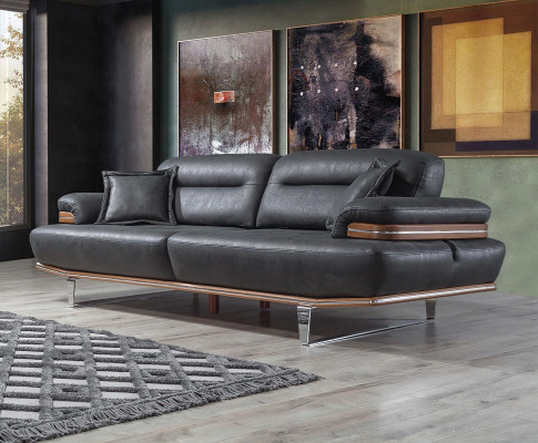 Třímístná luxusní pohovka 3 sedací soupravy sedadlo kůže design pohovka nábytek styl