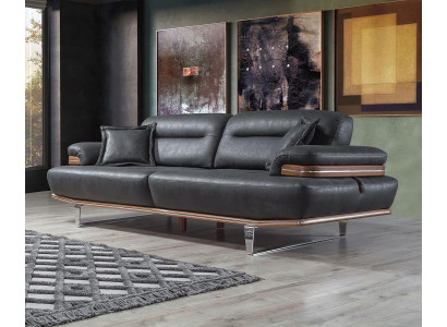 Třímístná luxusní pohovka 3 sedací soupravy sedadlo kůže design pohovka nábytek styl