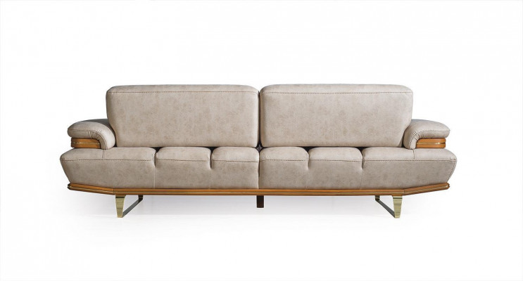 Třísedák Pohovka čalouněný Design Sofa Moderní Béžový Luxusní Nábytek Nový