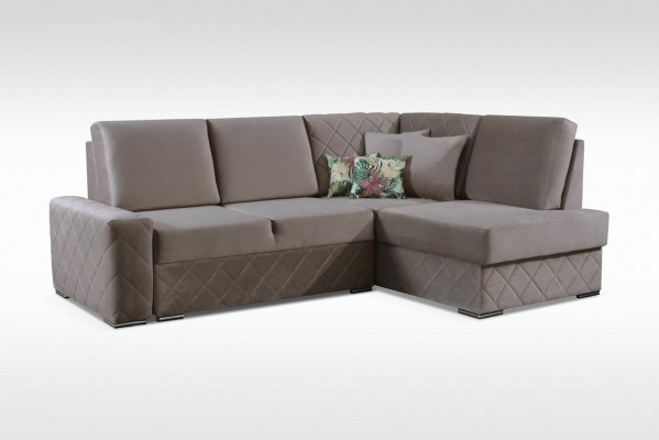 Schlafsofa Samt Lůžková funkce Kožené sedadlo Obývací koutová sedací souprava L-forma Nové