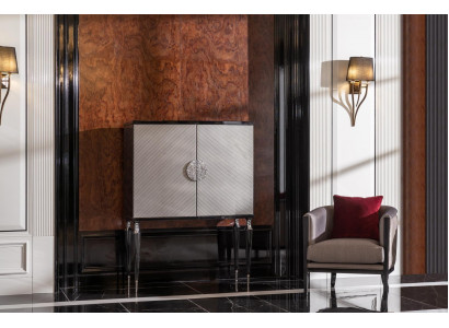 Souprava Křeslo Barový skříň Šedý potah Ovesný křeslo Barová souprava do obývacího pokoje