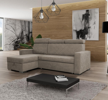 Design Pohovka Lounge Roh Moderní Textilní Rozkládací Pohovka L-forma Obývací Kout Odpocinout Sedačka