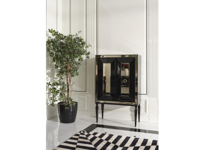 Návrh barevné skříně Skříň na alkohol Skříň z dřeva Černá barva Nápoje