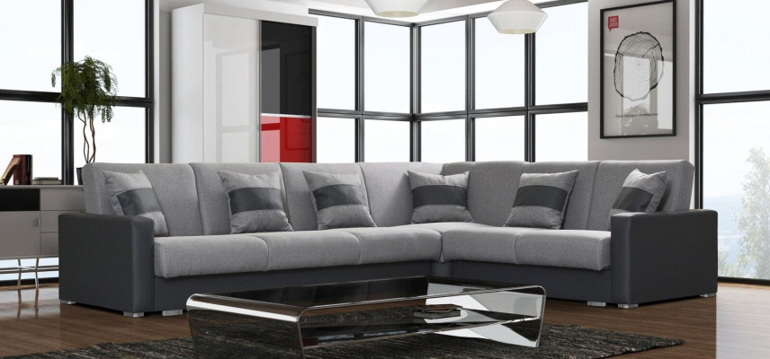 Design Pohovka Lounge Sofy Textil Nová Pohovka L-forma Sedací souprava Relaxační sedadlo