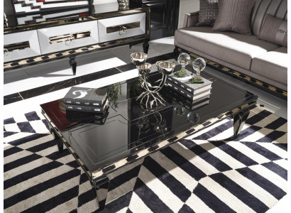 Stůl Konferenční stolek Konferenční stolek Kávový stůl Dřevo Obývací pokoj Černý