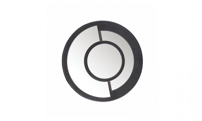 Kruhové zrcadlo na zeď, dekorativní moderní design, černé pro obývací pokoj.