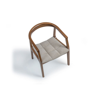 Hnědý židle s područkami Moderní jídelna Dřevěná židle Design zařízení